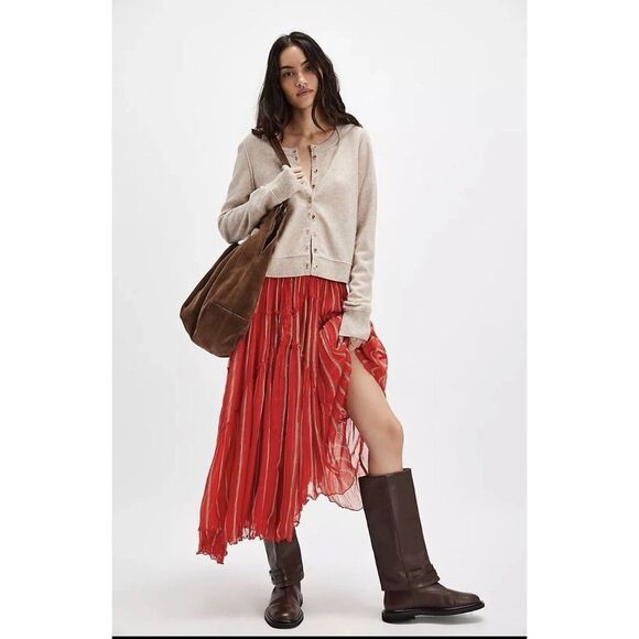 Free People FP One Ember Printed Midi Skirt $145 - Picture 1 of 6